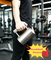 Gourde d'eau personnalisée en forme d'haltère pour le fitness, en acier inoxydable 304 de qualité alimentaire, certifiée ISO9001 CE, usinée CNC