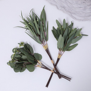 Fleurs en soie, branches d'eucalyptus, matériaux décoratifs pour mariage et banquet, plantes artificielles, verdure pour la décoration du salon et des allées - Product Image 1