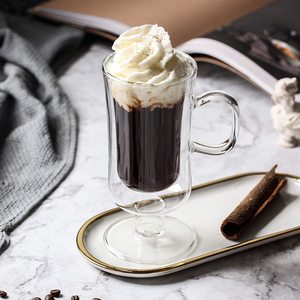 <span class=keywords><strong>Verre</strong></span> isotherme moderne en borosilicate à double paroi avec poignée, 6 oz, pour eau, bière, thé, cadeaux, idéal pour les fêtes, sans BPA, compatible lave-vaisselle - Product Image 2