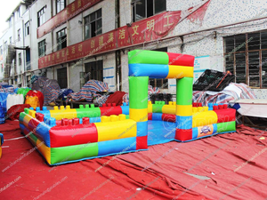 Structure gonflable aquatique à thème blocs de construction, château gonflable, aire de <span class=keywords><strong>jeux</strong></span>, clôture, piscine de jeu, aire de <span class=keywords><strong>jeux</strong></span> active extérieure pour enfants - Product Image 2