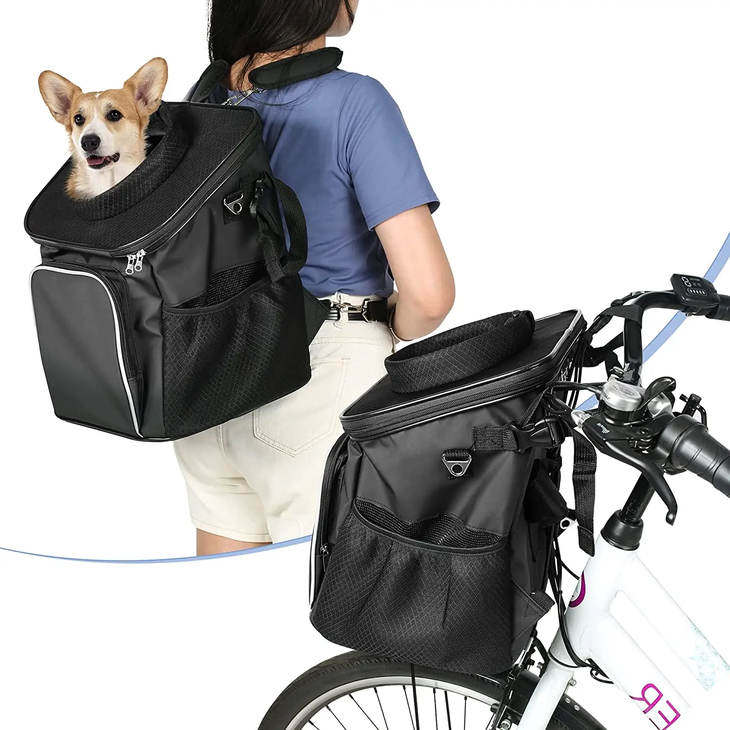 Pet Carriers Backpack Bicycle Basket Dog Back Pack Travel Bag Custom Pet Travel Bag Dog Weekend Travel Set Pet Tote Organizer