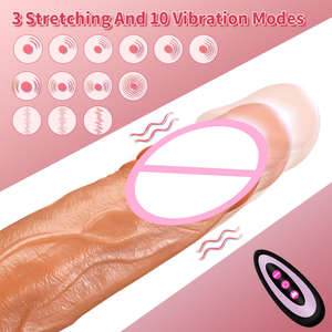 Consolador De Empuje Realista Analdildo Juguete Sexual Con 10 Vibraciones 10 Empujes Y Potente Ventosa Vibrador - Product Image 2