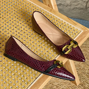 35-45 da donna per ballerine Slip-On con motivo a coccodrillo con fibbia dorata scarpe a punta Sexy leggere comode per l'estate - Product Image 3