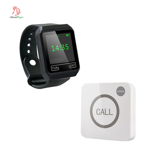 Wireless Waterproof Calling Pager for Waiter/Waitress Use with 500m Range 10-Day Battery Life Restaurants Cafes Bars Hospitals