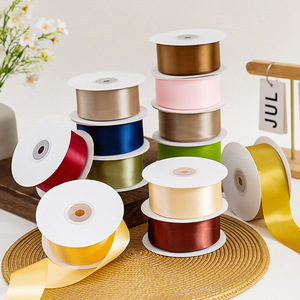 4cm Solid Color Encrypted Single-sided High-end Satin <strong>Ribbon</strong> 25 Yards Wedding Gift Packaging for Fresh Flowers Cake Webbing DIY - Product Image 3
