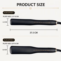 Lisseur électrique GLADAY 1 pouce 2-en-1 en titane or rose avec LED, chauffage rapide PTC, protection anti-arrêt automatique, 230°C