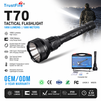TrustFire T70 1800LM Taktische Taschenlampe 1000M Reichweite USB-C Wiederaufladbare Jagdlampe für Such- und Rettungseinsätze im Freien