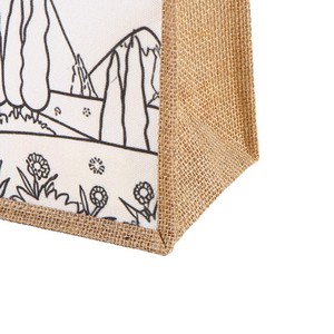Sac fourre-tout en toile pour enfants Li Shuang, style patchwork graffiti blanc, personnalisable pour les cours de soutien scolaire et le shopping - Product Image 4
