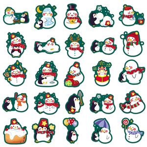 À la mode bonhomme de neige découpé autocollants <span class=keywords><strong>hiver</strong></span> noël vinyle décalcomanies pour téléphone portable Journal bricolage Kawaii saisonnier décoration autocollants - Product Image 2
