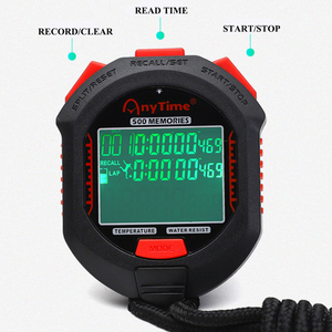 Chronomètre numérique électronique professionnel portable 500 canaux Affichage LCD 3 lignes Rétroéclairage Étanche Chronomètre de sport Suivi - Product Image 4