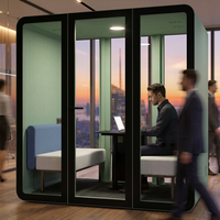 Cabine de réunion acoustique insonorisée pour bureau, salle de consultation privée pour 4 personnes, espace de travail modulaire silencieux et portable pour bureau
