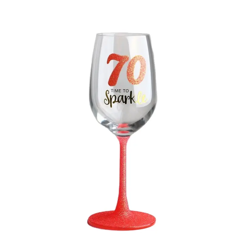 Aangepaste Heldere Wijnglazen Set Van 6 Gepersonaliseerde Logo Feest Bruiloft Rode Kristallen Wijnglas