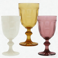 Gobelets en verre pressé gaufré couleur unie 2026 – Design simple et élégant en forme de diamant – Vaisselle en verre de jade pour fêtes à domicile