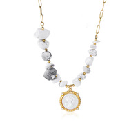 Collier Pendentif Œil de Tigre Naturel Queen Head avec Perles Tournesol Maillard pour Femme, Bijoux Tendance Nouveautés 2026 TGXL15090
