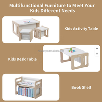 VSUCH Ensemble Table et 2 Chaises Montessori Modernes en Plastique pour Tout-Petits – Écologique, Sûr, Hauteur Réglable, Idéal Appartement et Chambre