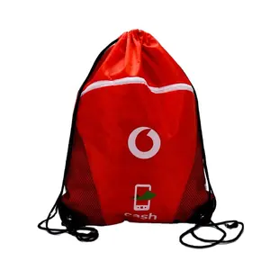 Großhandel Marathon-Rennrucksack Hersteller Farbdruck Werbung Zugbandbeutel Polyester-Bündel Tasche Druck Logo