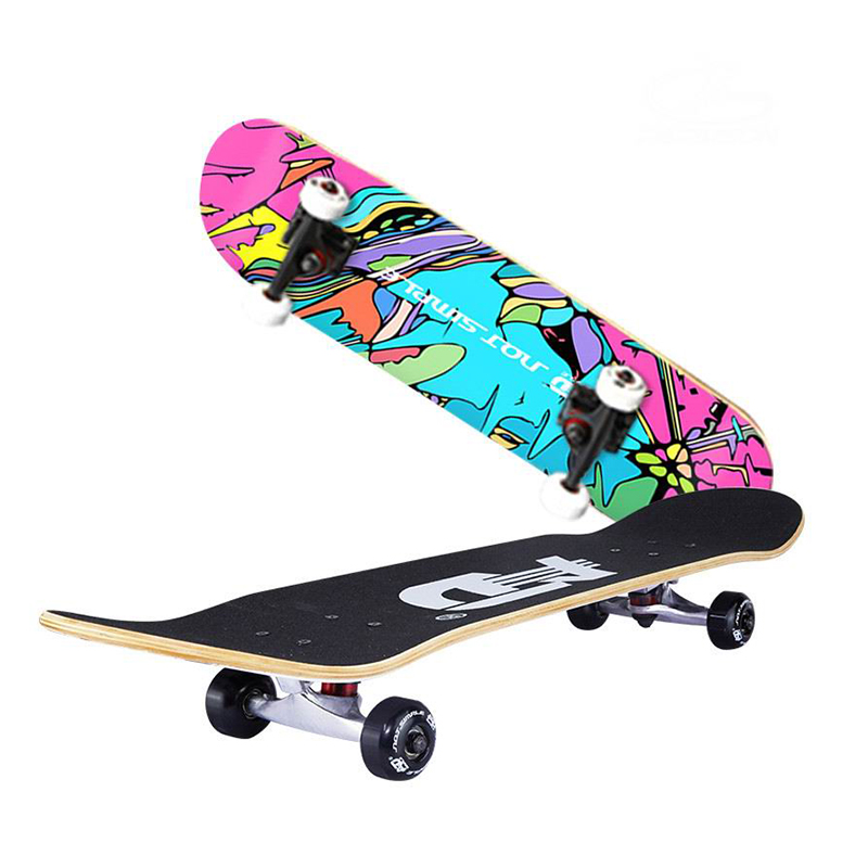 Double Rocker 31 Inch Complete Skateboard Deck with LED Wheels
