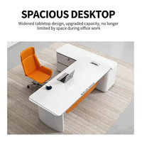 Bureau exécutif moderne assis-debout avec tiroirs, panneau supérieur en MFC, écologique, durable, réglable pour usage domestique et commercial