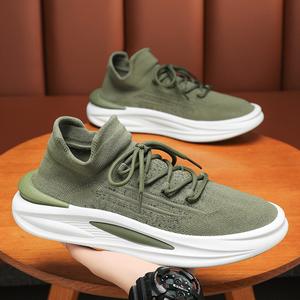 Collection Printemps-Été : Chaussures de marche respirantes en maille tricotée pour hommes, à semelle épaisse et confortables, idéales pour le sport - Product Image 4