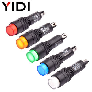 8mm Plástico Rojo Verde Azul Blanco Equipo Indicador de funcionamiento Piloto LED Señal Luz de advertencia Pin de soldadura 3V 6V 12V 24V 110V 220V - Product Image 2