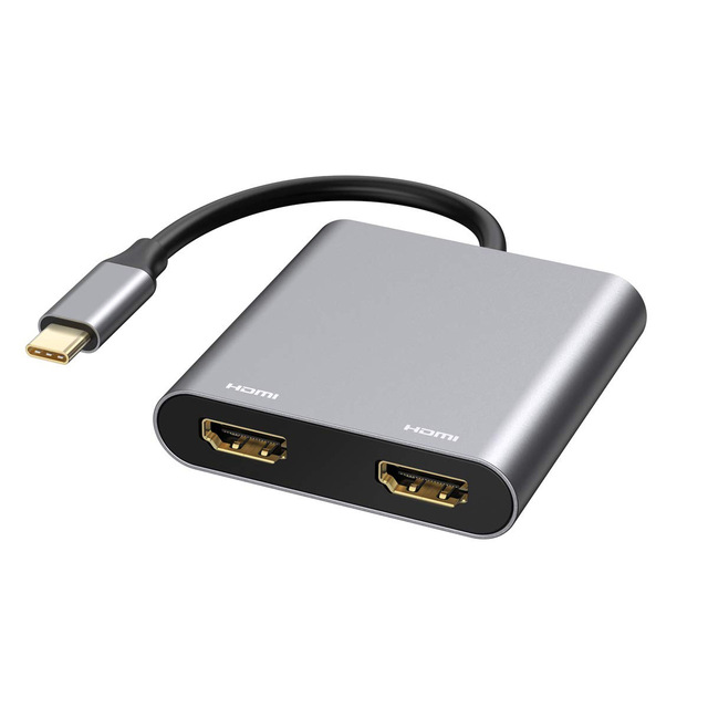 Type C 2 HDMI Adapter 4K USB C to Dual HDM USB 3.0 PD Charge Port USB-C Converter Cable for MacBook Samsung Dex Galaxy S10/S9