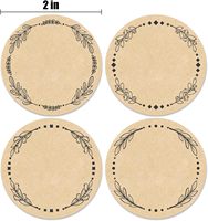 Étiquettes autocollantes rondes en papier kraft de 2 pouces, vierges, pour écriture manuscrite, pour couvercles de bocaux, conserves, pâtisseries, emballages cadeaux faits maison