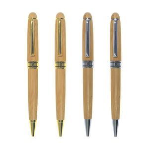Stylo rétractable en <span class=keywords><strong>bois</strong></span> de bambou de haute qualité avec logo laser personnalisé cadeau sportif promotionnel avec boîte - Product Image 1