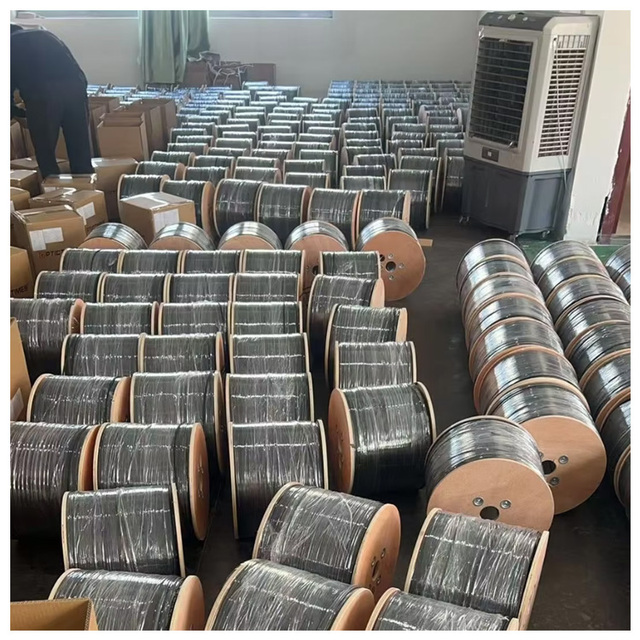 FTTH Communication Fibre Optical Cable Indoor Outdoor SM 1 2 4 Core 1km 2km Flat Drop Steel Wire Fiber Optic Aerial Cable