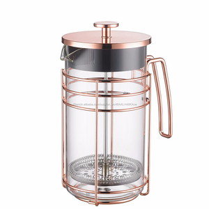 Amazon chaud verre borosilicate Cafetière presse <span class=keywords><strong>française</strong></span> théière, 350ml cafetière avec 304 support en acier inoxydable - Product Image 1