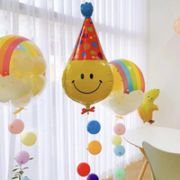 Ballons en aluminium 4D Smile pour l'anniversaire des enfants, décoration de fête de Noël