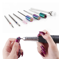 Ensemble de forets à ongles fraise rotative cuticule propre coupe-manucure ensemble de forets à ongles en céramique pour salon de beauté