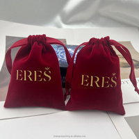 Pochette d'emballage OEM en velours pelucheux pour bijoux, montres, parfums, avec logo personnalisé, sacs à cordon en velours doux pour rouges à lèvres, maquillage, cadeaux, anti-poussière