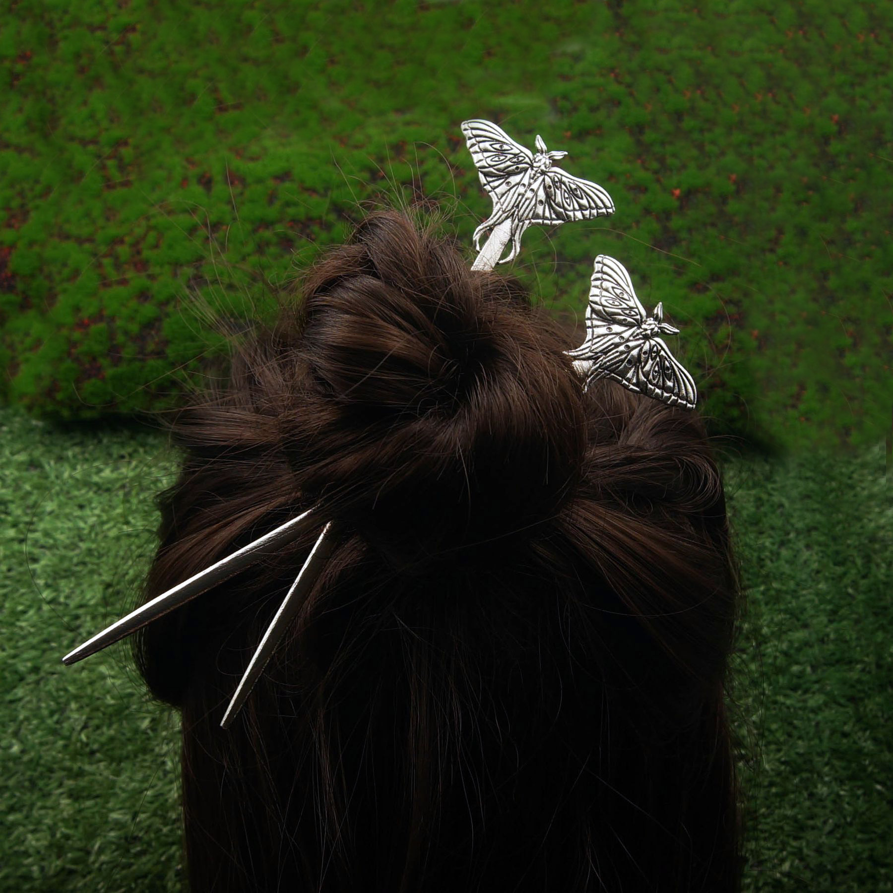 Witch Hair Stick Vintage Butterfly Moth Hairpin Jewelry Gift 