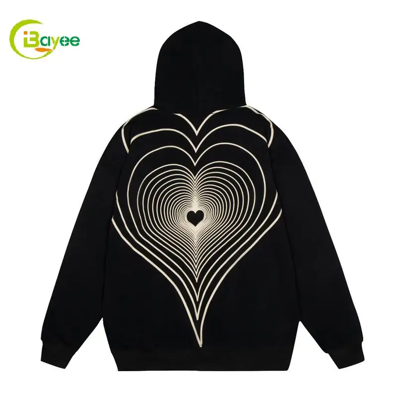 Custom Valentine'S Day Graphic Oversized Hoodie Heavyweight 3D Prints Hoodies With Love Pattern For Women Man Lovers