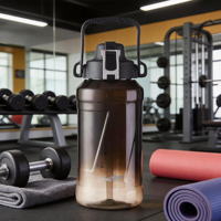 Bouteille d'eau réutilisable Longstar 2L sans BPA, anti-fuite, avec couvercle à bouton-poussoir pour une consommation directe, idéale pour les voyages et les activités de plein air
