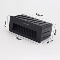24V 110V 220V Rechteckige Form Aluminium-Gehäuse Warmweiß 3W LED-Treppenstufenleuchte für Innenräume