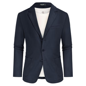 Oem Heren Jas Casual Lange Mouwen Inkeping Revers 3-Knoop Jas Plus Size Stof Voor Heren Katoen Blazer - Product Image 4