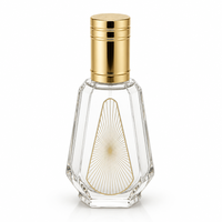Flacon de parfum vide rechargeable de luxe avec bouchon doré, flacon pulvérisateur octogonal à facettes, logo personnalisé, vente en gros