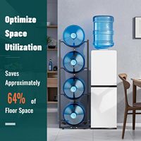 Soporte y Organizador Apilable de Metal de 4 Niveles para Garrafas de Agua de 5 Galones - Almacenamiento para Cocina, Hogar y Garaje