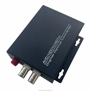 2 Ch 1080P CVI/AHD转换器光纤到BNC数字视频转换器光纤发射器和接收器