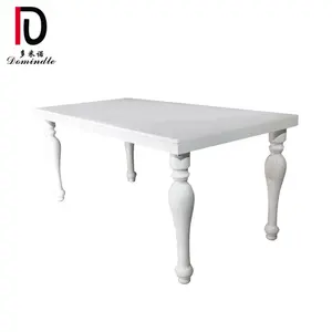 โต๊ะอาหารค่ำครอง,โต๊ะรับประทานอาหารทรงสี่เหลี่ยมผืนผ้าสีขาวสำหรับงานแต่งงานกิจกรรมกลางแจ้ง