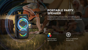 Altavoz Bluetooth Portátil para Fiestas con Asa, Sonido Potente de 10W, Luces RGB Dinámicas, 10 Horas de Reproducción - para Fiestas al Aire Libre - Product Image 5