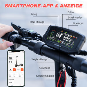 RCB D5 PRO 48V 27Ah 250W EU 500W IPX4 Scooter Eléctrico Plegable de Dos Ruedas con Doble Suspensión, Control por Aplicación, Resistente al Agua, 150 kg, 120-140 km de Autonomía - Product Image 6