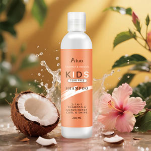Champú y Acondicionador para Niños 2 en 1 de Marca Propia para el Cuidado del Cabello, Orgánico con Aceite de <span class=keywords><strong>Coco</strong></span>, Hidratante, Suave, de Limpieza Profunda y Reparador - Product Image 1