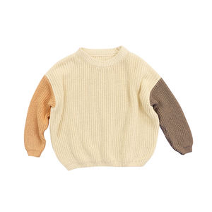 Vêtements tricotés pour bébé assortis aux couleurs, nouveau-né, 100% coton, haut, pull, sweat-shirt, pull tricoté pour enfants - Product Image 2