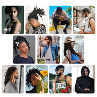 Extensions de dreadlocks permanentes Sharopul Loc en cheveux naturels pour femmes/hommes – peuvent être teintes, bouclées ou décolorées, noir naturel