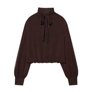 TAOP&ZA Primavera 2026 Nuova Collezione <span class=keywords><strong>Camicia</strong></span> da <span class=keywords><strong>Donna</strong></span> con Orlo a Balze, Maniche Lunghe, <span class=keywords><strong>Colletto</strong></span> Alto, Fiocco Arricciato 3666187 3666079 - Product Image 3