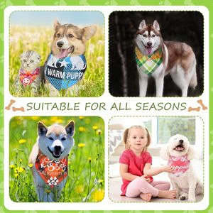 ผ้าพันคอสุนัขลายสก็อตพิมพ์ลายน่ารัก ผ้าพันคอสัตว์เลี้ยงแบบปรับได้สำหรับลูกสุนัขและแมว - Product Image 4