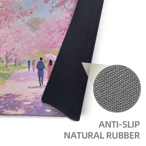 Cao Su Tự Nhiên Chất Liệu Polyester Bề Mặt Không Trượt Cơ Sở Cao Su Màu Hồng Hoa Anh Đào In Chuột Pad Cho Văn Phòng Nhà Nghiên Cứu Chơi Game - Product Image 3