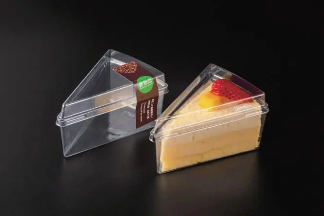 Nhựa rõ ràng bánh duy nhất bánh lát container Pet nhựa siêu rõ ràng bánh pho mát bánh sandwich container hộp nhỏ